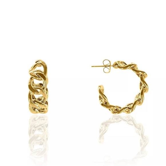 OMA The Label Itohan Medium Hoops 18K Gold-plated brass - Picture 8 of 11